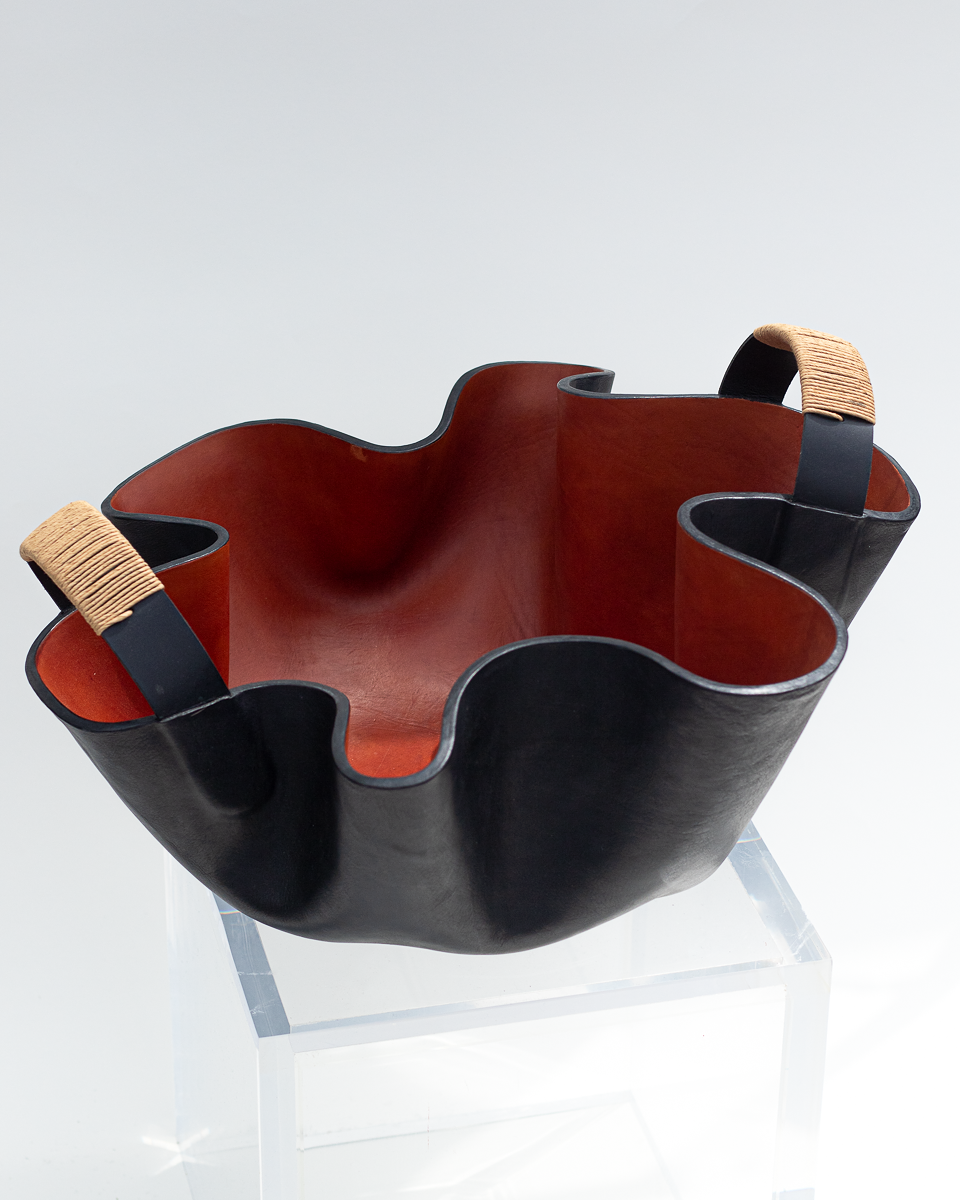 Cognac Leather Bowl